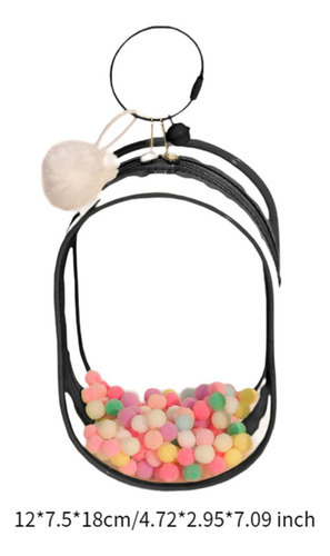 Estojo Para Figuras Minúsculas, Mini Bolsa Preto Com Bola