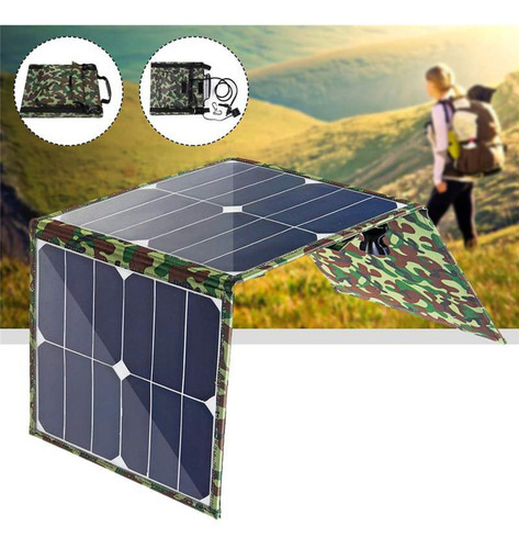 Imagen 3 de 11 de 100w 18v Kit De Panel Solar Plegable Portátil Cargador De