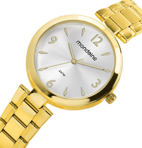 Relógio Mondaine Feminino Mulher Analógico Dourado Pulseira De Aço Fino Pequeno Luxo Com Caixa Garantia + Nota Fiscal