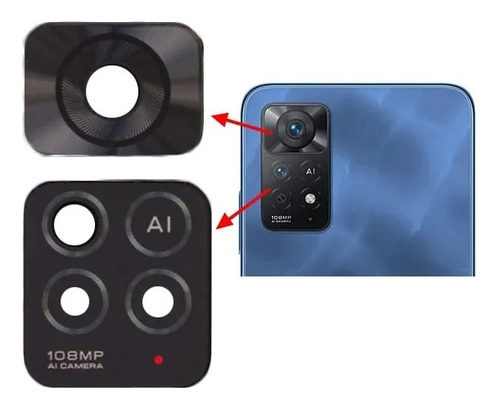 Lente Câmera Traseira + Adesivo Xiaomi Note 11 Pro 4g 5g