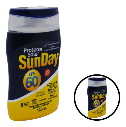 Protetores Solar Alta Proteção Sunday Nutriex Fator 60 120gr