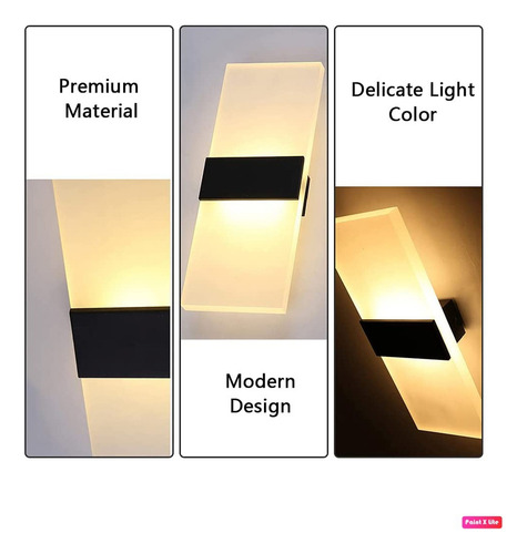 Lâmpada De Parede Para Quarto Com Luzes Led Brancas De