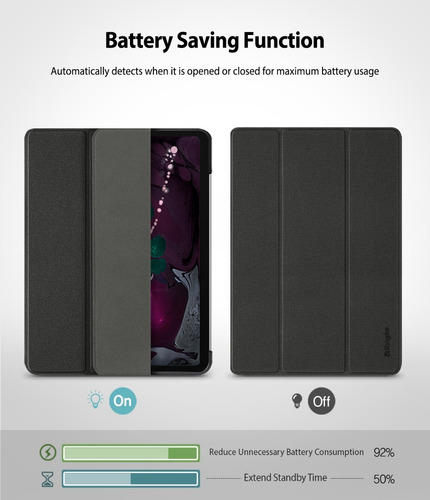 Imagen 6 de 9 de Funda Para iPad Pro 11 2018 Ringke Smart Case Cover On/off