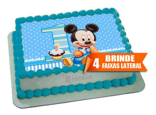 Papel Arroz Disney Baby Mickey Baby 1 Aninho Azul Parcelamento Sem Juros Papel Arroz Disney Baby Mickey Baby 1 Aninho Azul Parcelamento Sem Juros