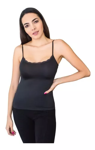 Blusas Negras De Tirantes Con Encaje | MercadoLibre