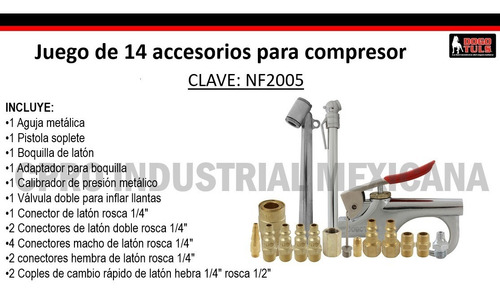 5 Juegos De 17 Accesorios Para Compresor