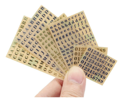 Wh 30 Hojas De Pegatinas Pequeñas Con Números Del Alfabeto