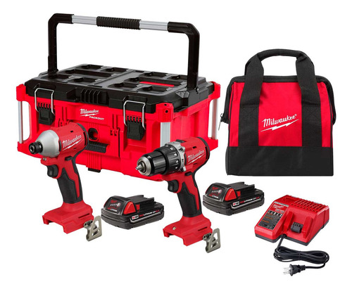 Rotomartillo M18 Milwaukee + Atornillador De Impacto + Caja Color Rojo Frecuencia 045242095001