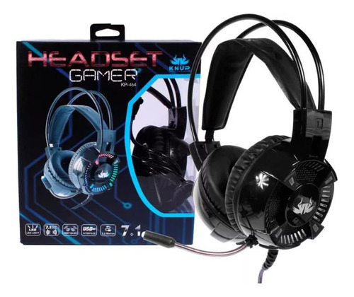 Fone De Ouvido Headset Jogos Gamer 7.1 P2 Led P/ Pc Notebook Cor Preto