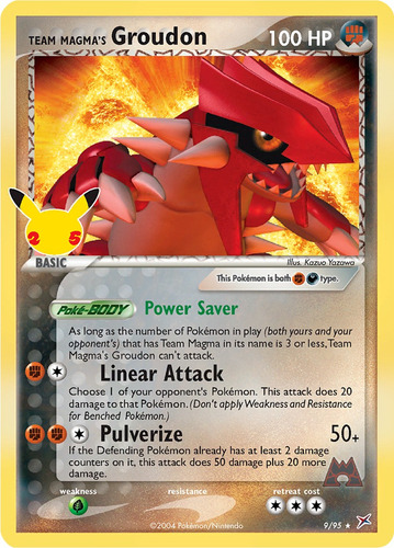 Cartas Pokemon Team Magma Groudon 9/95 celebration Cel (Usado)