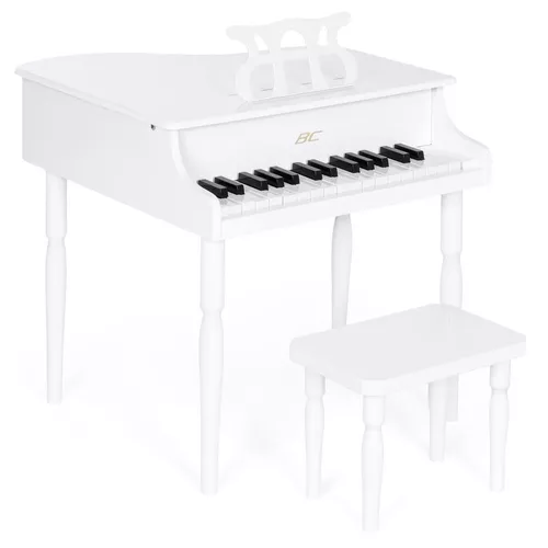 Mini piano infantil com banco 30 teclas com suporte para partitura 52x