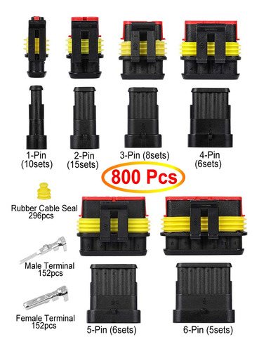 800 Piezas Kit De Conectores Eléctricos Automotrices Imperme