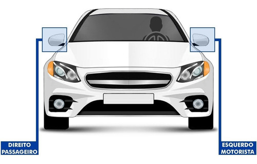 Lente Espelho Retrovisor Com Placa Fiesta 14 15 16 17 18 19