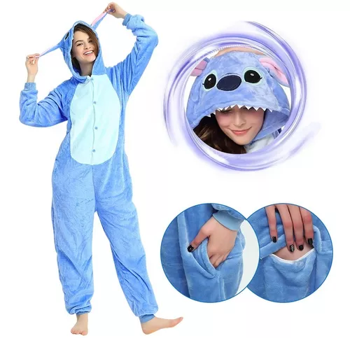 Kigurumi Stitch Bordado Plush Pijama Disfraz Stock - $ 1.400,00 en Mercado  Libre