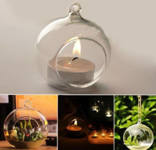 Set De 4 Floreros Esféricos De Vidrio Para Plantas Y Flores.