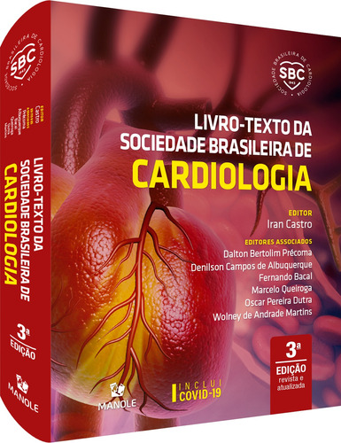 Livro-texto da sociedade brasileira de cardiologia, de Castro, Iran. Editora Manole LTDA, capa dura em português, 2021