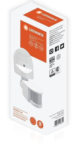 Imagen 3 de 4 de Sensor Detector Movimiento De Pared Ledvance 180° Ip44