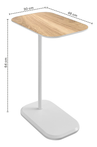 Mesa Auxiliar Minimalista De Centro Para Sala Adh-203589 Color Café-bco