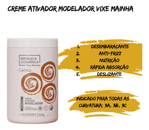 Creme Para Pentear Modelador 3abc Vixe Mainha 950g Gllendex
