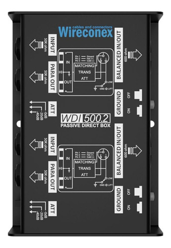 Kit 10 Direct Box Profissional Wireconex Wdi 500.2 Duplo 127/220V