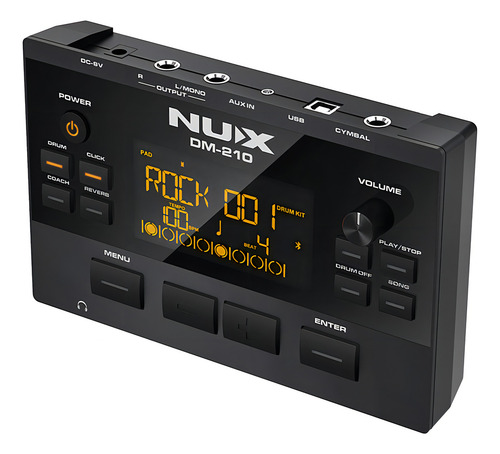 Kit Bateria Eletrônica Nux Dm-210 Peles Mesh Com Banco Tapete