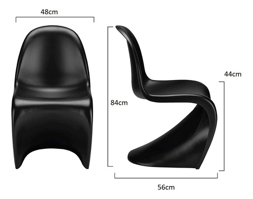 Silla Moderna Para Comedor Estilo Panton Juego De 2 Estructura de la silla Rojo Diseño de la tela Liso