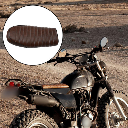 , Marrón Moto Café Racer Asiento Retro Asiento Plano .