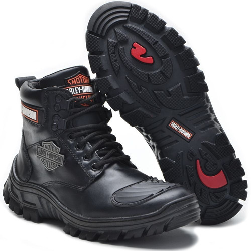 Bota Motociclista Motoqueiro Harley-davidson Couro Bovino!