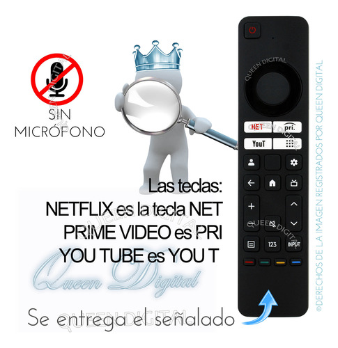 Control Remoto Smart Para Motorola Noblex Philco Hisense Negro