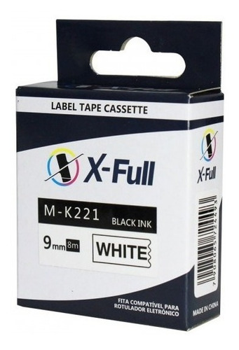 Imagem 5 de 9 de Fita Compativel Rotulador Brother Pt-80 9mm M-k221 Xfull
