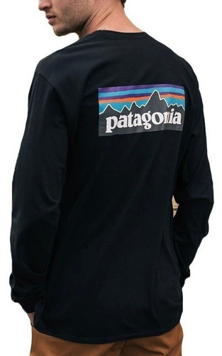 Camiseta Orgánica De Manga Larga Con Logo P-6 Patagonia