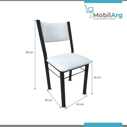 Imagen 3 de 7 de Silla De Comedor Cocina Tapizada Caño Grueso Con Refuerzo Entre Patas Super Reistente Asiento Y Respaldo Tapizado