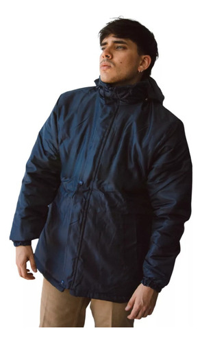 Campera Tela Trucker C/ Capucha Desmontable Azul M