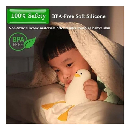 Lámpara Noche Con Forma Patito Lindo, Silicona, Lám