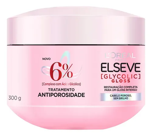 Máscara de Tratamento Elseve Glycolic Gloss para Cabelo com Brilh...