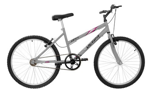 Bicicleta  de passeio Ultra Bikes Bike SEM MARCHA aro 24 freios v-brakes cor cinza