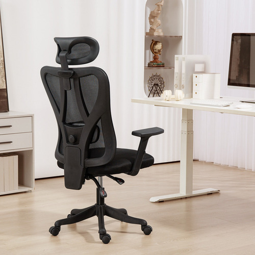 Silla Ergonómica de Oficina Reclinable con Ruedas y Cabecera Color Negro Vidita RB90017