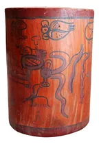 Comprar Artesanía Prehispánica Vaso Maya Con Palos, Barro