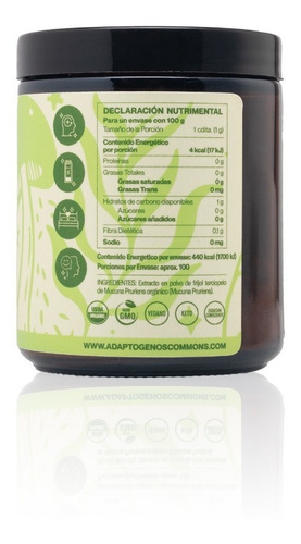 Mucuna Pruriens Adaptógeno 100g Commons Polvo 100% Orgánico