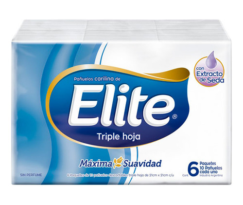 Pañuelos Elite Carilina 6 X 10 Unidades Triple Hoja Tissue*