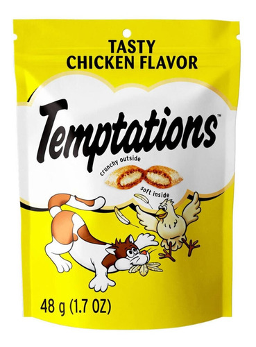 Imagen 1 de 6 de Temptations Snack Para Gatos Adultos Pollo 48 G