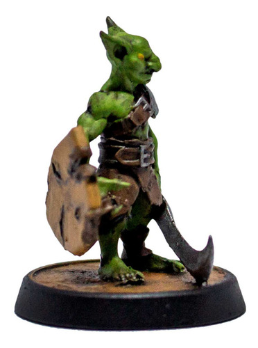 Goblin Fighter - Miniatura Com Pintura Para Rpg Cor Verde-escuro
