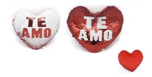 Cojín De Lentejuelas Reversible Amor Amistad Te Amo