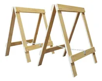 Comprar Combo 2 Caballetes Moderno Madera Plegable Mesa Sajo Color Natural