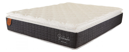 Colchão Casal Brilhante 138x188x30cm Mola Ensacada Prorelax Cor Grafite Com Branco