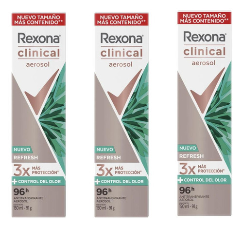 Rexona Clinical Refresh 96hd Pack X 3u
