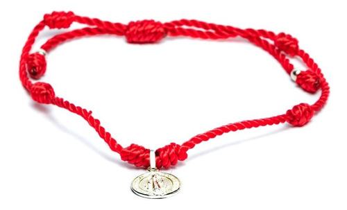 Imagen 4 de 4 de Pulsera Protección Hilo Rojo, San Benito Y 2 Cuentas Plata