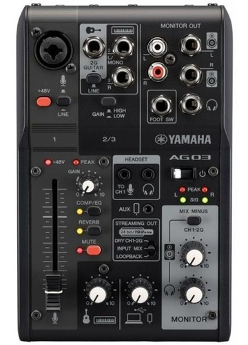 Mezcladora Yamaha Ag03mk2b 3 Canales Para Streaming