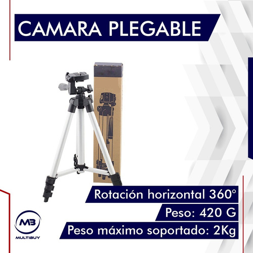 Imagen 3 de 8 de Tripode Fotografia Video Celular Camara Plegable Aluminio