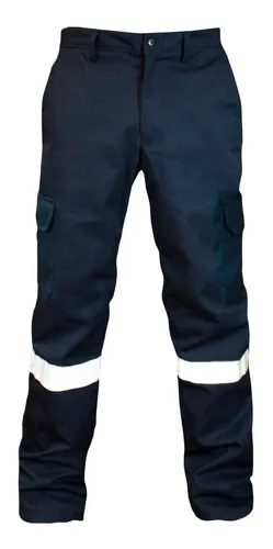 Pantalon De Trabajo Mezclilla 14oz C/reflejante Verde Hm